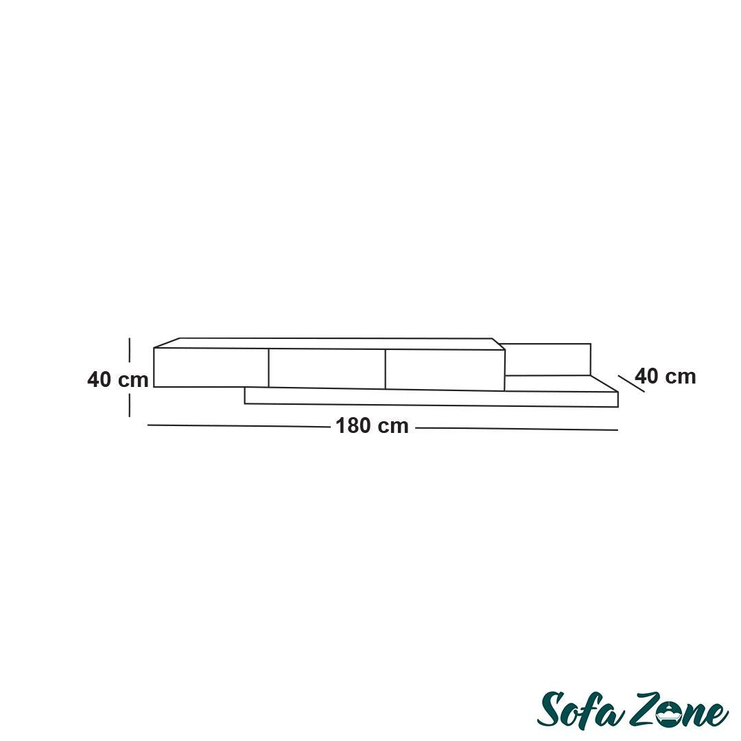ترابيزة تلفزيون مودرن أسود في بيج
