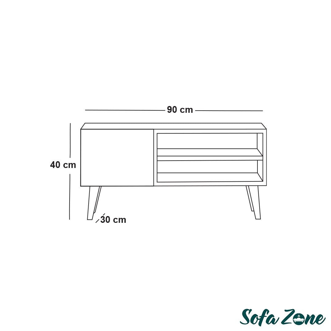 ترابيزة تليفزيون خشب مودرن ضلفة ورفين