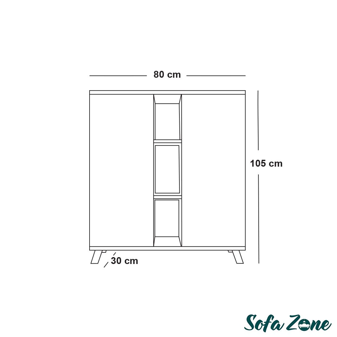 جزامة بيضاء خشب مودرن بضلفتين - SZG02