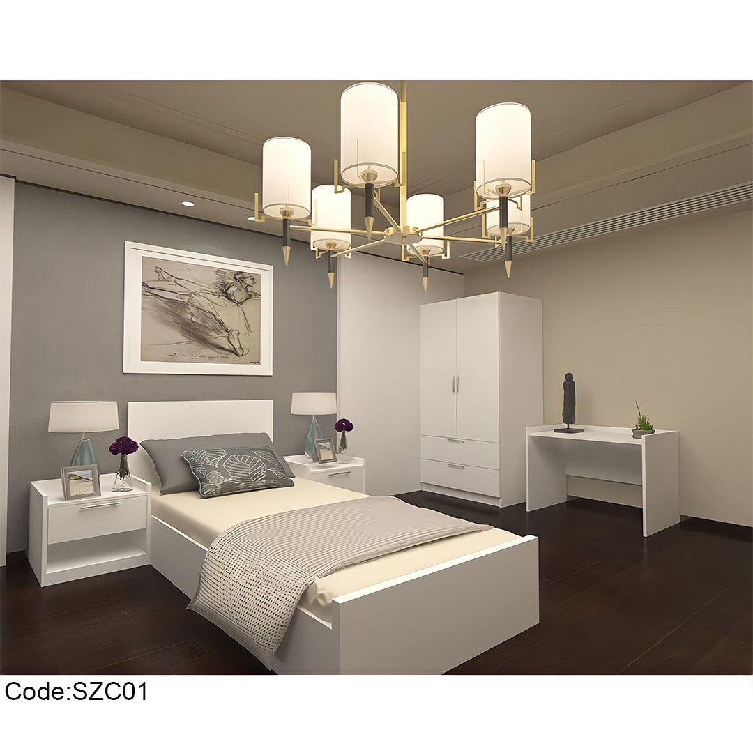 غرفة اطفال بيضاء ساده 5 قطع - szc01