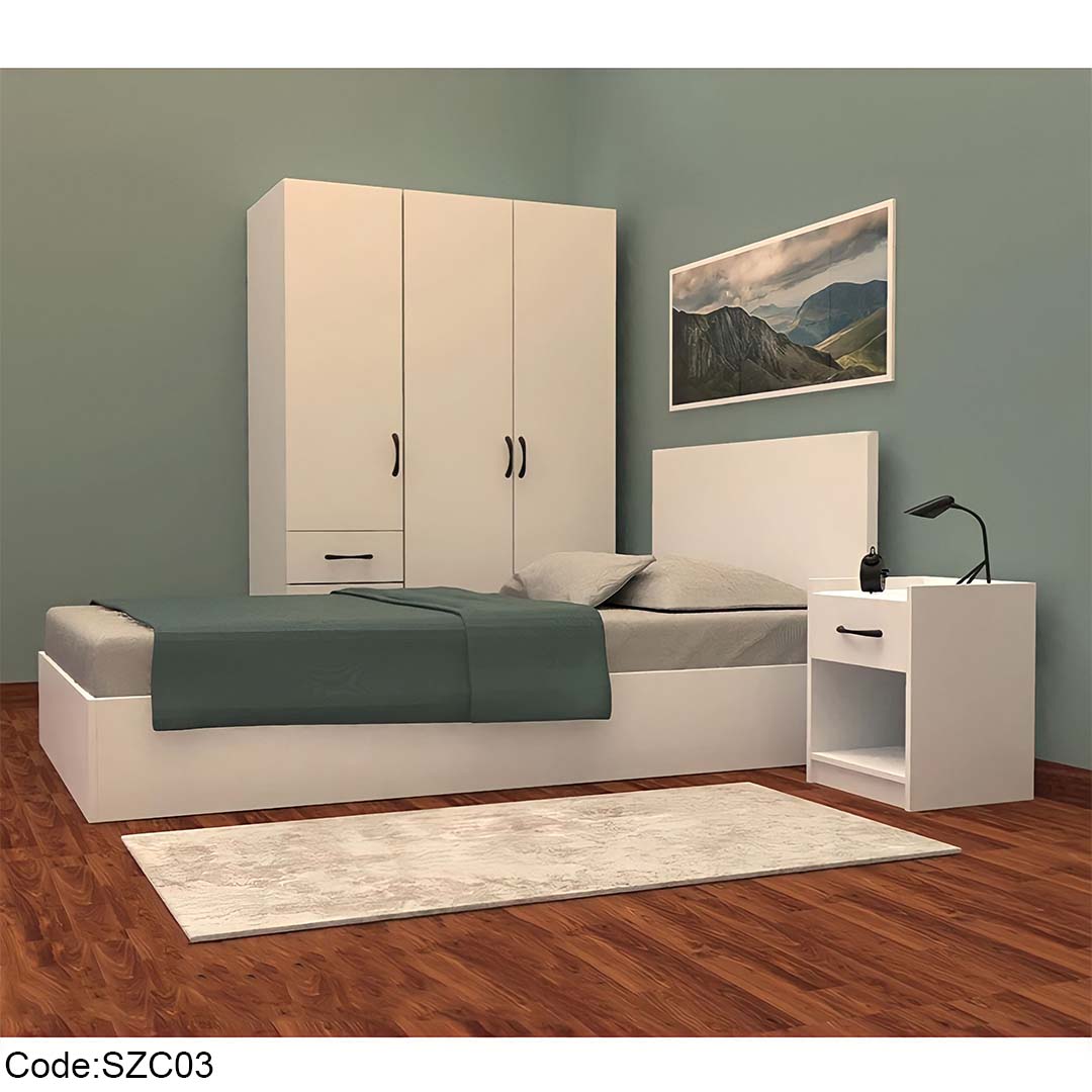 غرفة نوم اطفال خشب ابيض-szc03