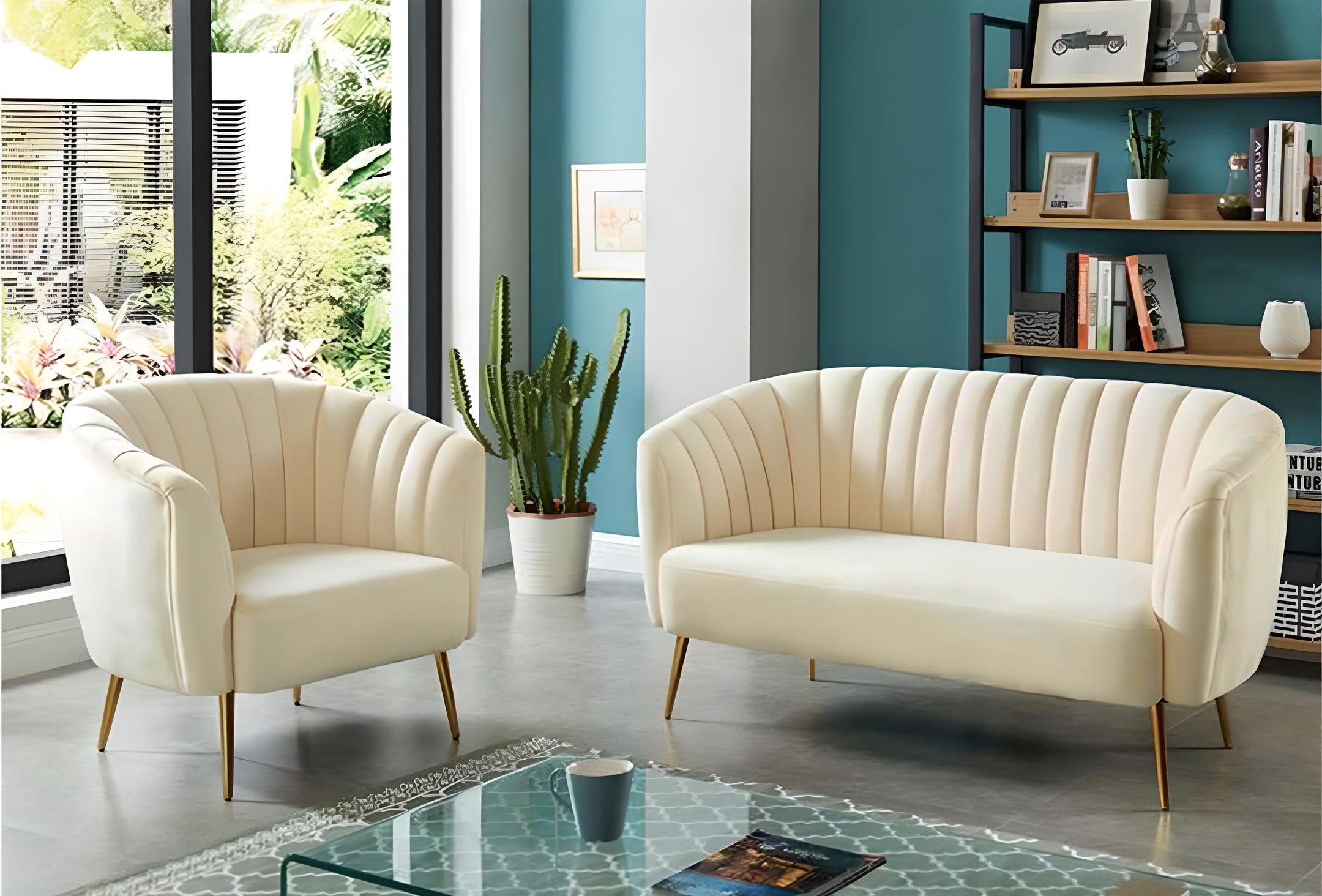 كنبه وكرسي أوف وايت – sz219