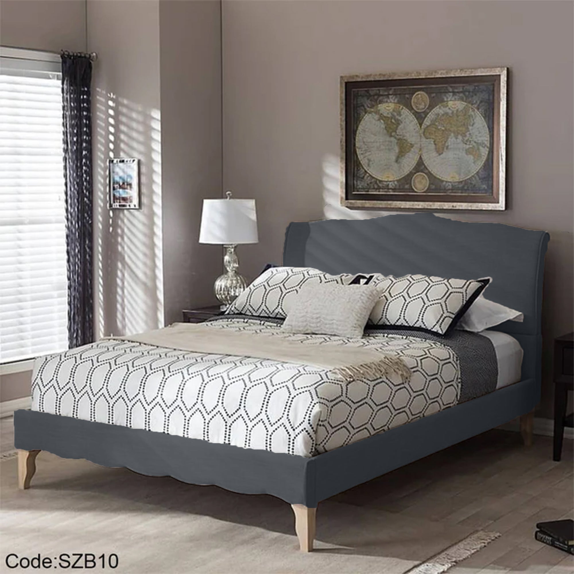 szb10 -سرير 160سم كتان