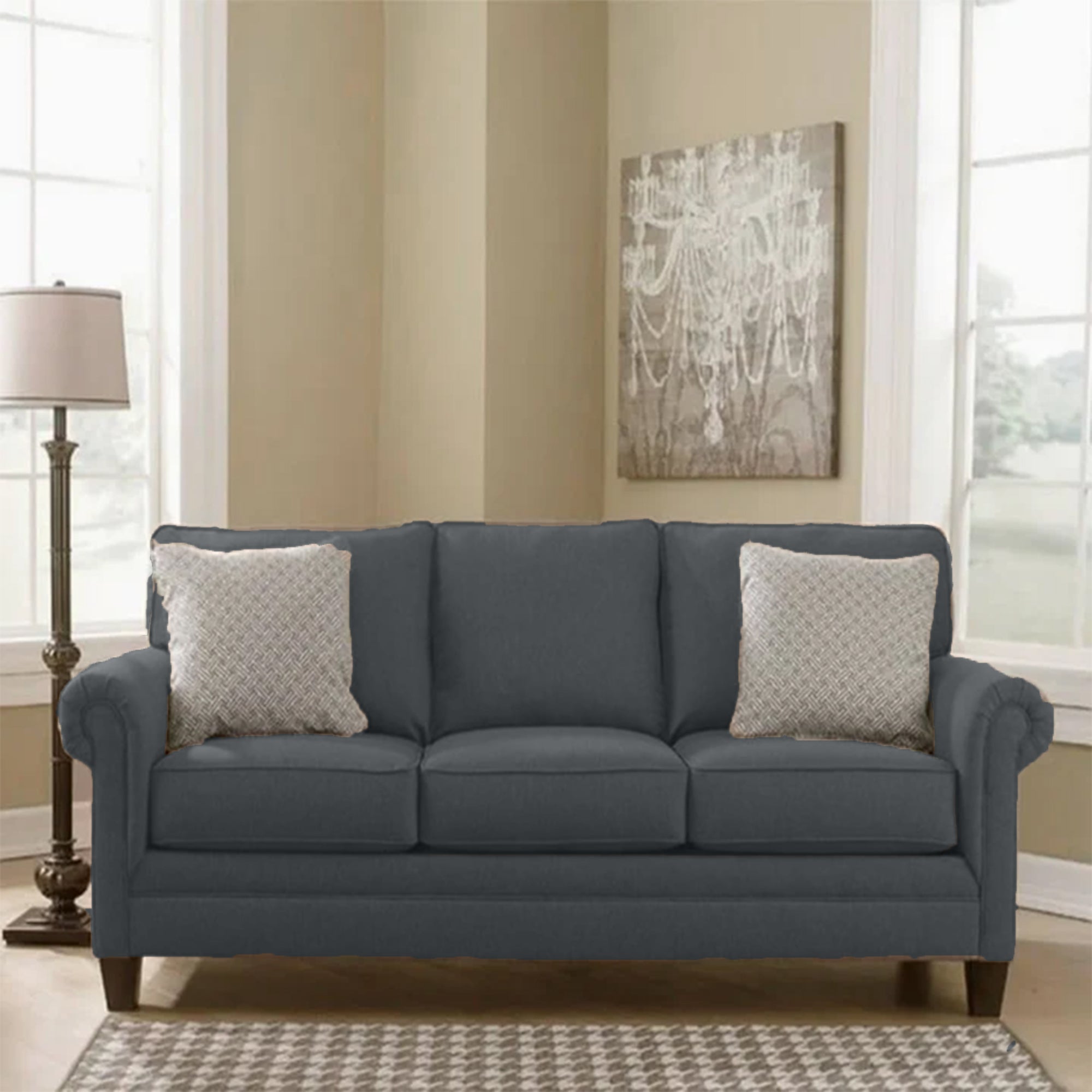 Beige Three-Seater Sofa – sz408