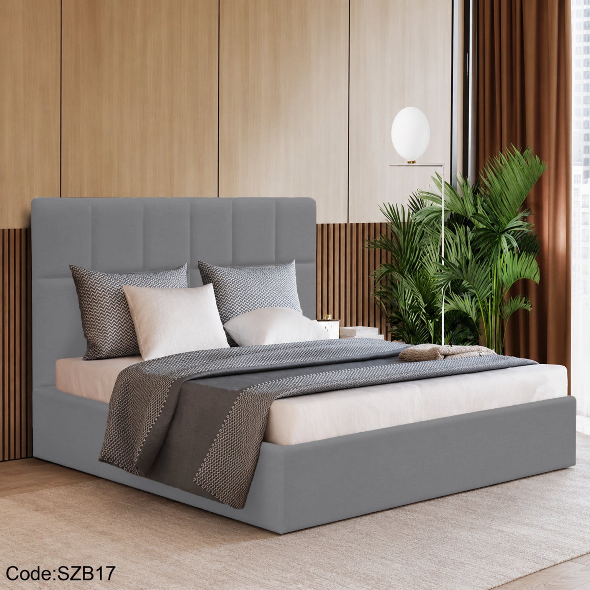 szb17 160 cm Bed Gray
