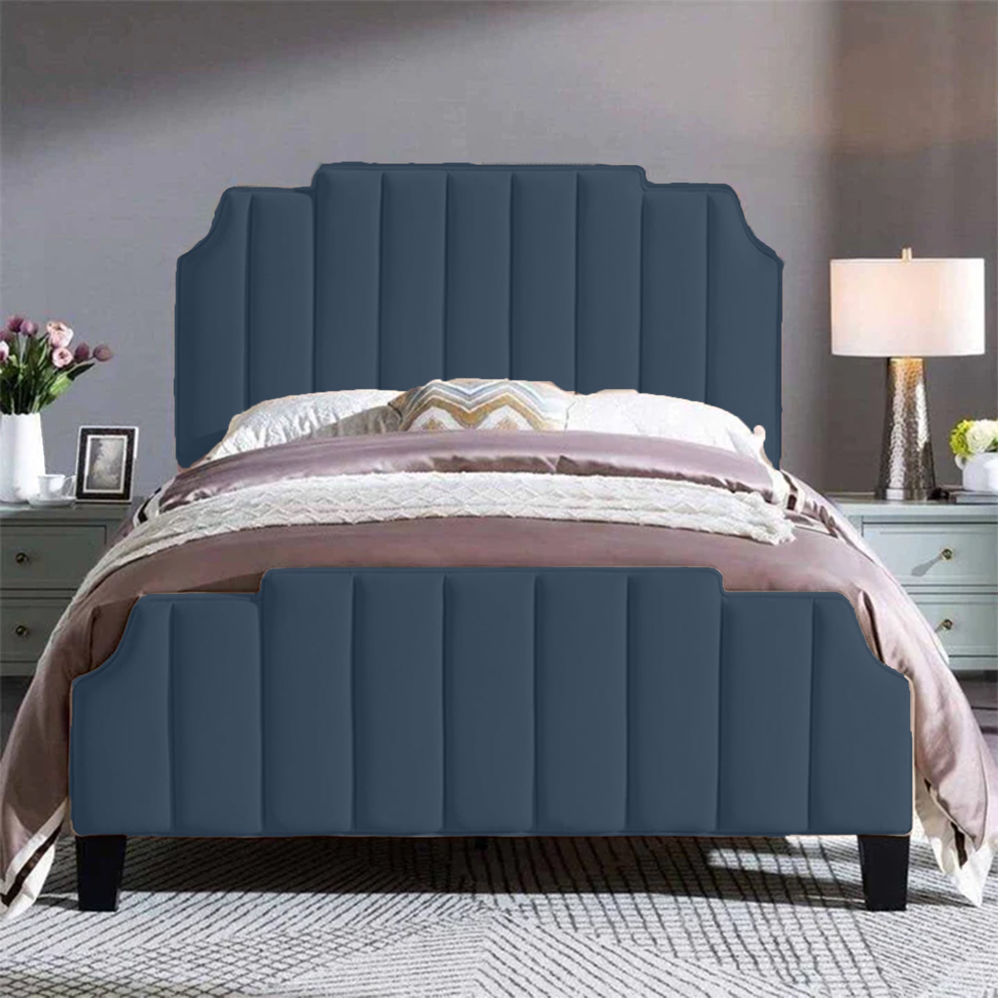 szb1 - Modern 1 Meter Bed with Grooves