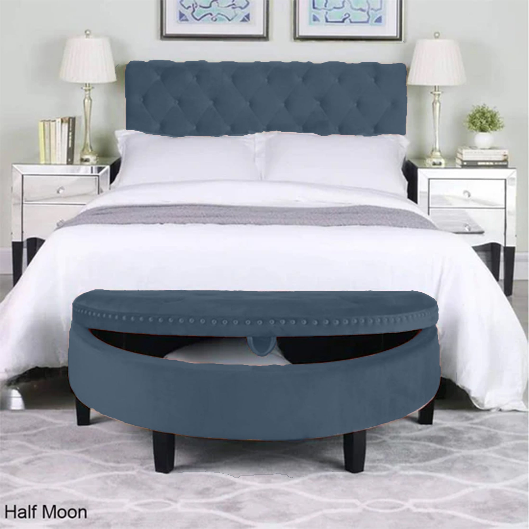 half moon -سرير كابتونيه وبانكيت