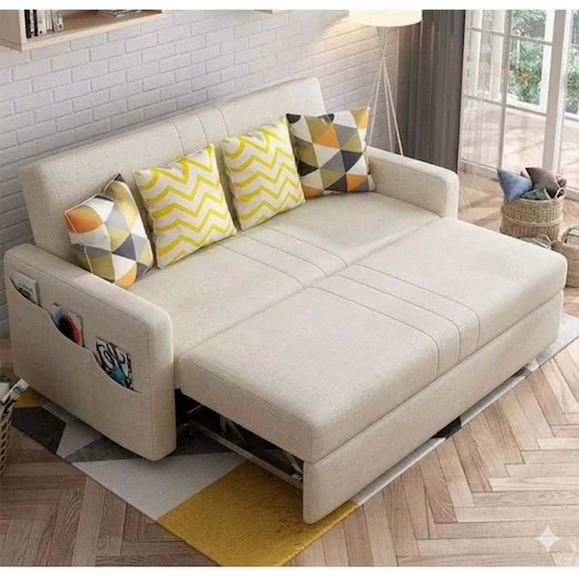 كنبه سرير رمادي غامق-sz457