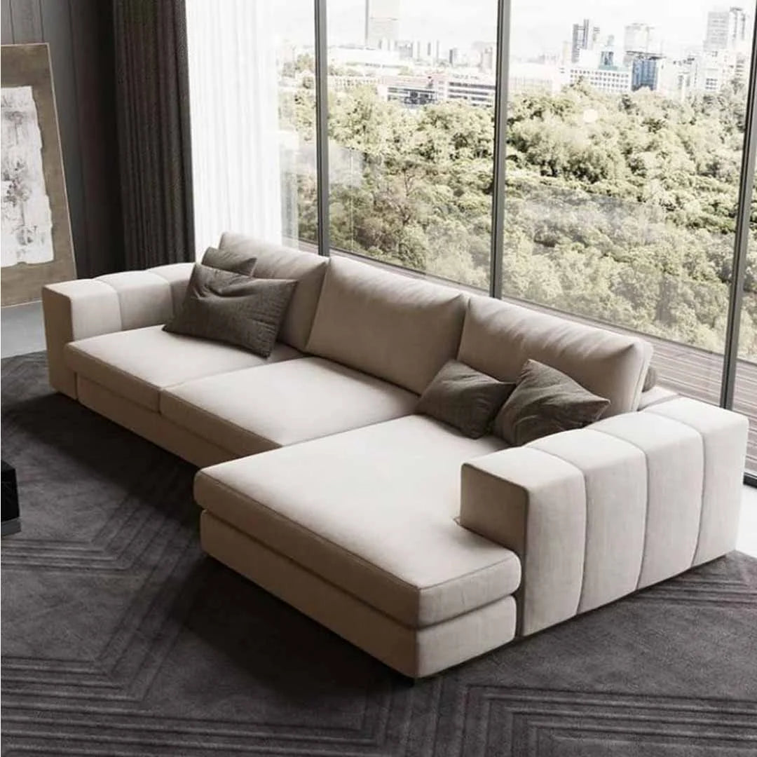 ركنة أوف وايت حرف L قطيفة – SZ1012