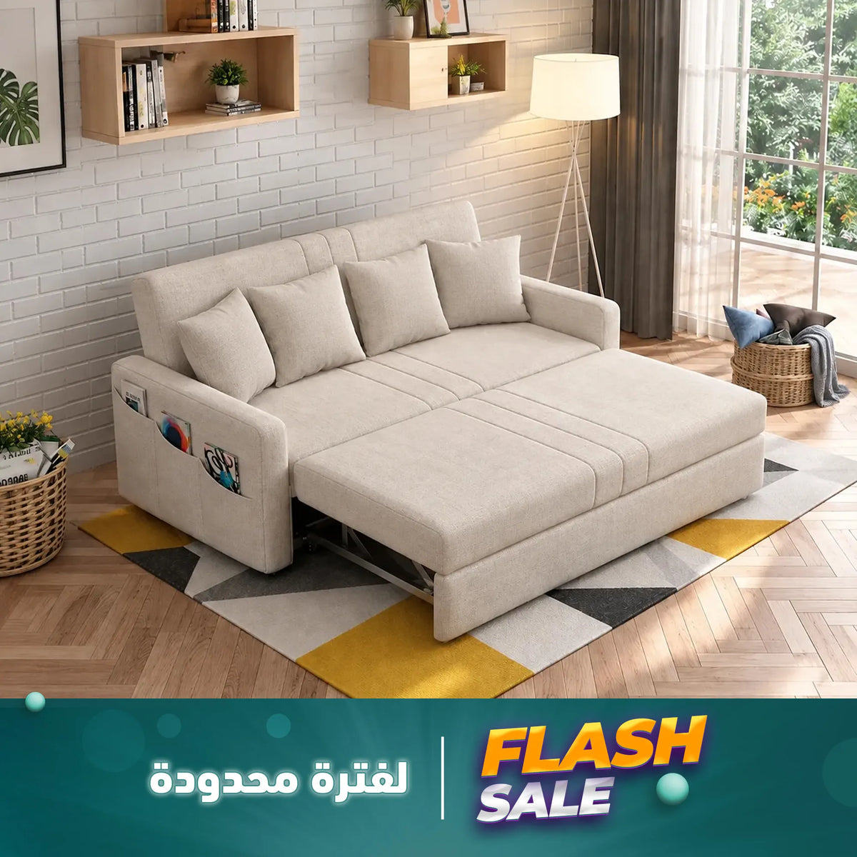 كنبة سرير رمادي غامق – SZ457