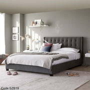 szb19 سرير كابتونيه رمادي