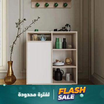 كوفي كورنر أبيض صغير برفوف وباب – SZCOR11