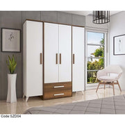 دولاب  مودرن ابيض فى بيج 3 ضلفة-szd04