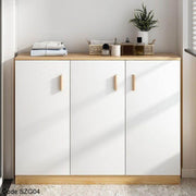 Modern White Wooden Shoe Cabinet with 3 Doors - SZG04