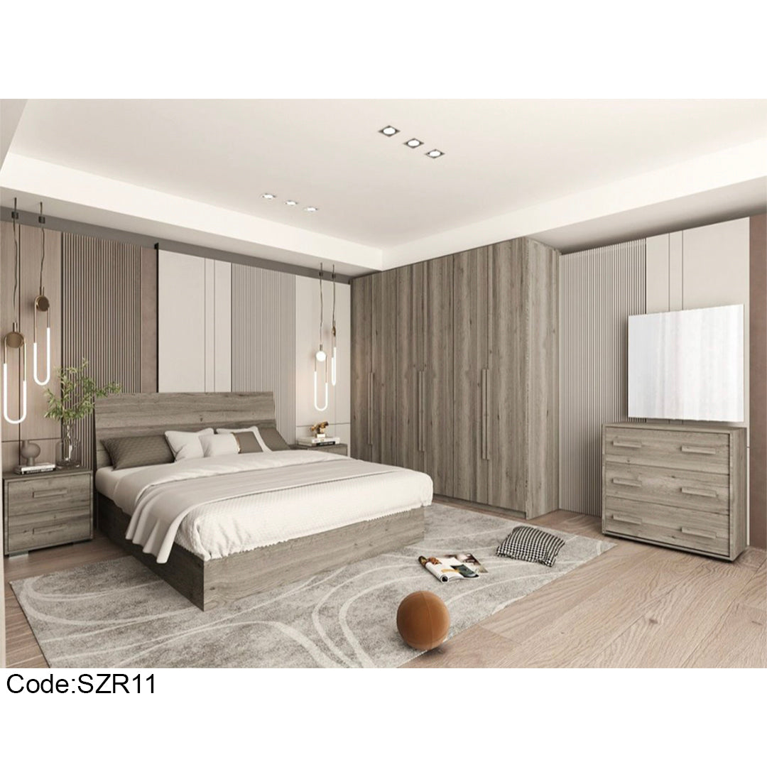 szr11 - غرفة نوم مودرن خشب كاملة 5 قطع
