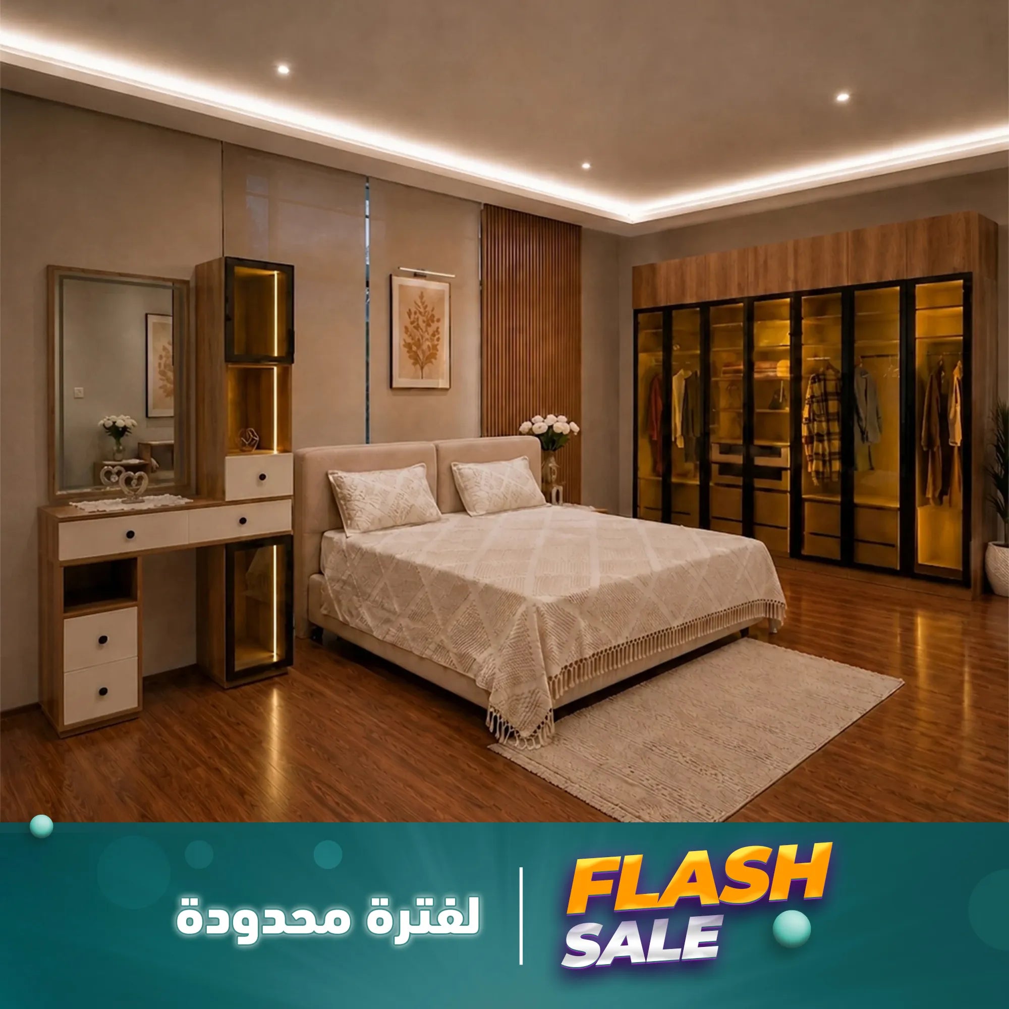 غرفة نوم 5 قطع بدريسنج كبير – SZR46