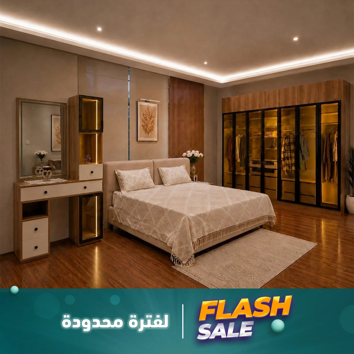 غرفة نوم 5 قطع بدريسنج كبير – SZR46