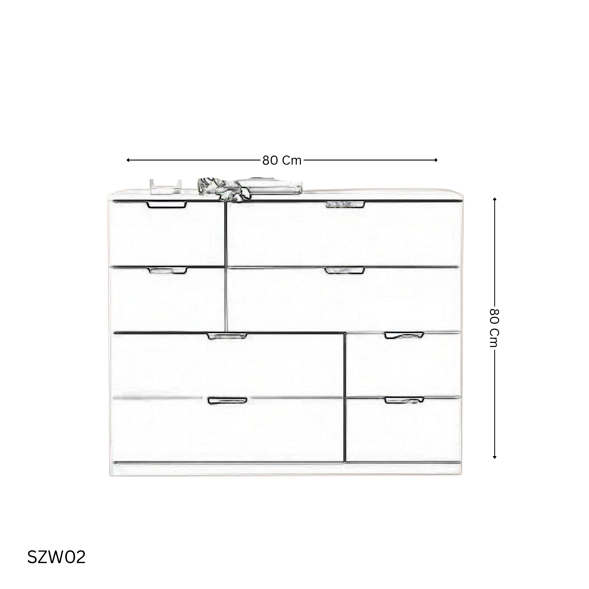 وحدة ادراج خشب بيضاء - SZW02