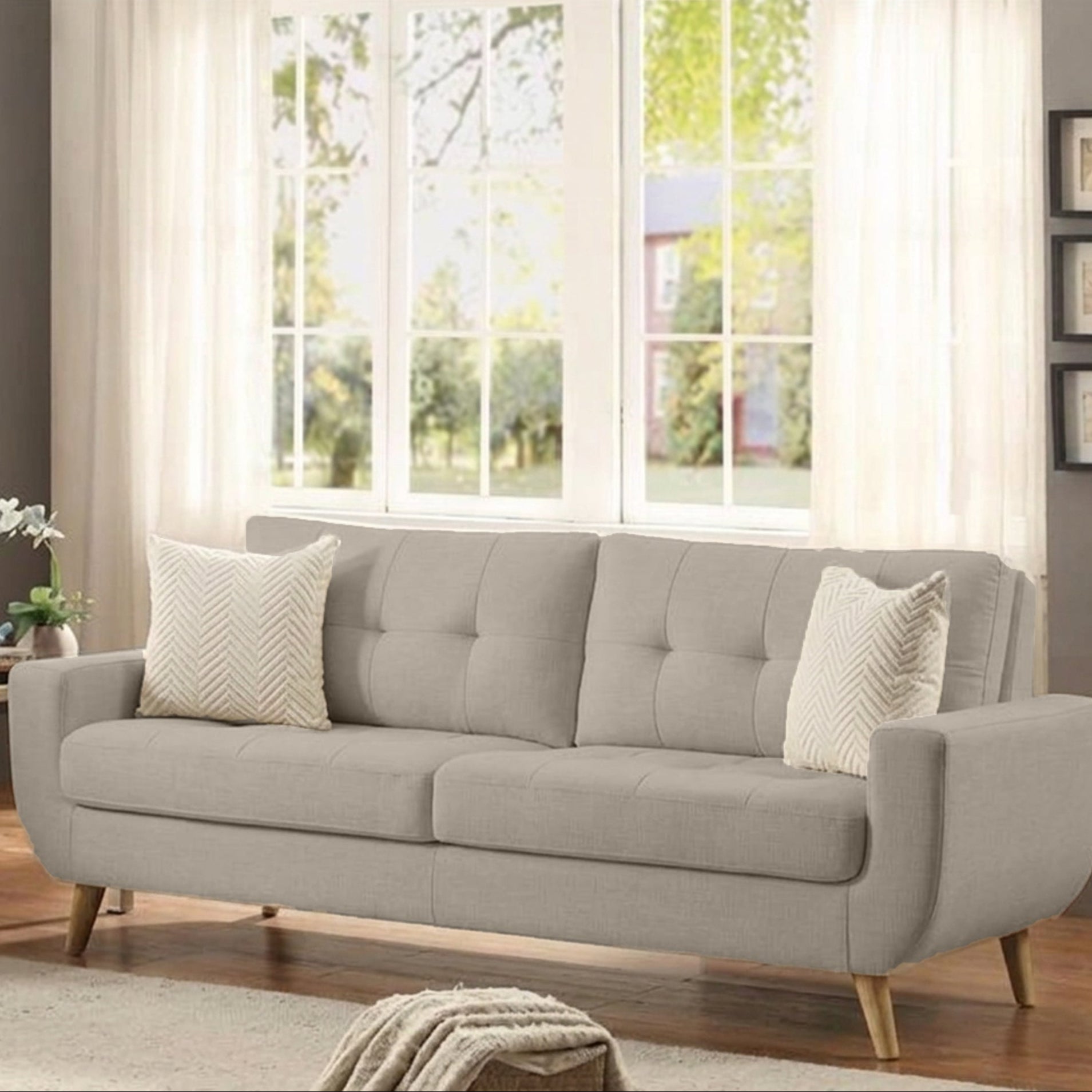 كنبه مودرن مقعدين بارجل خشب – sz419