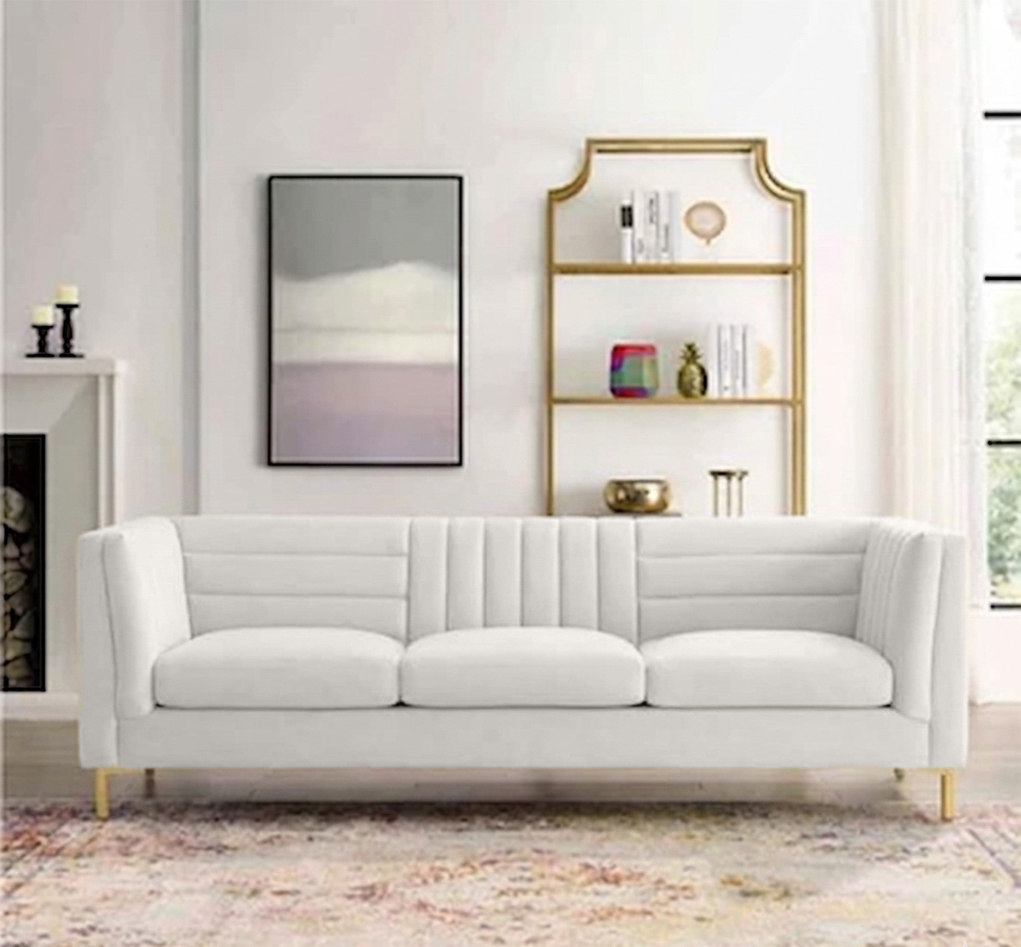 Velvet Three-Seater Sofa – sz427