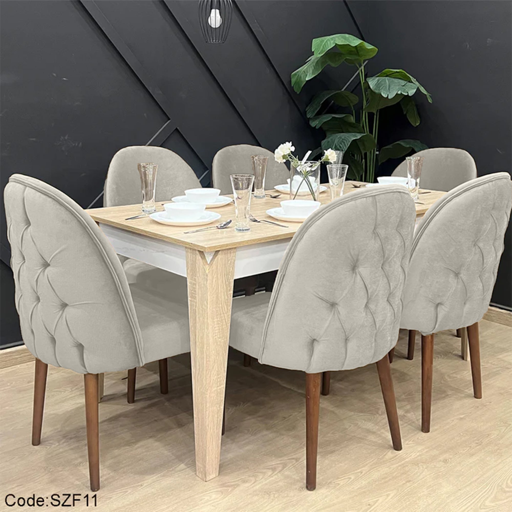 سفرة كابتونيه مودرن 6 كراسي