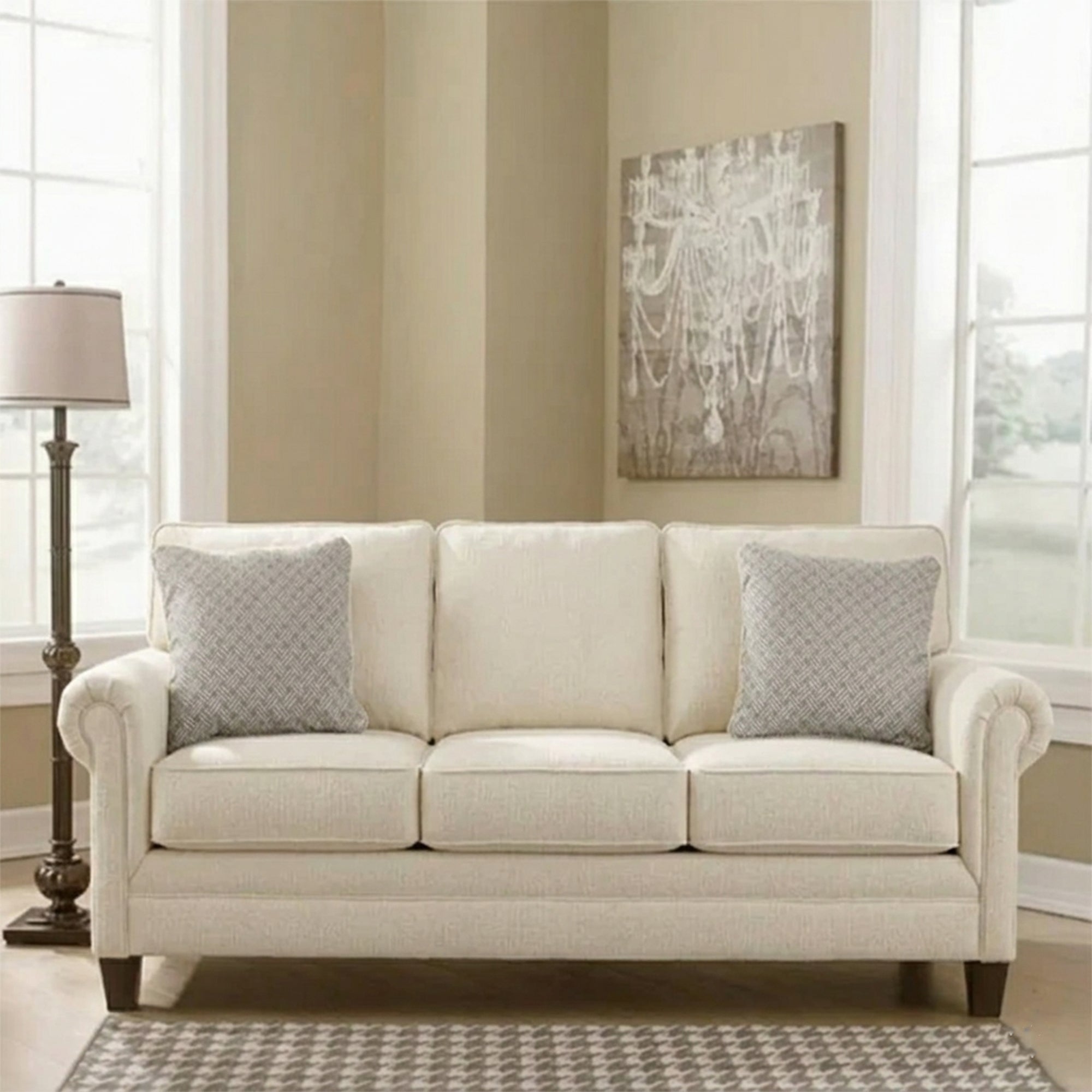 Beige Three-Seater Sofa – sz408