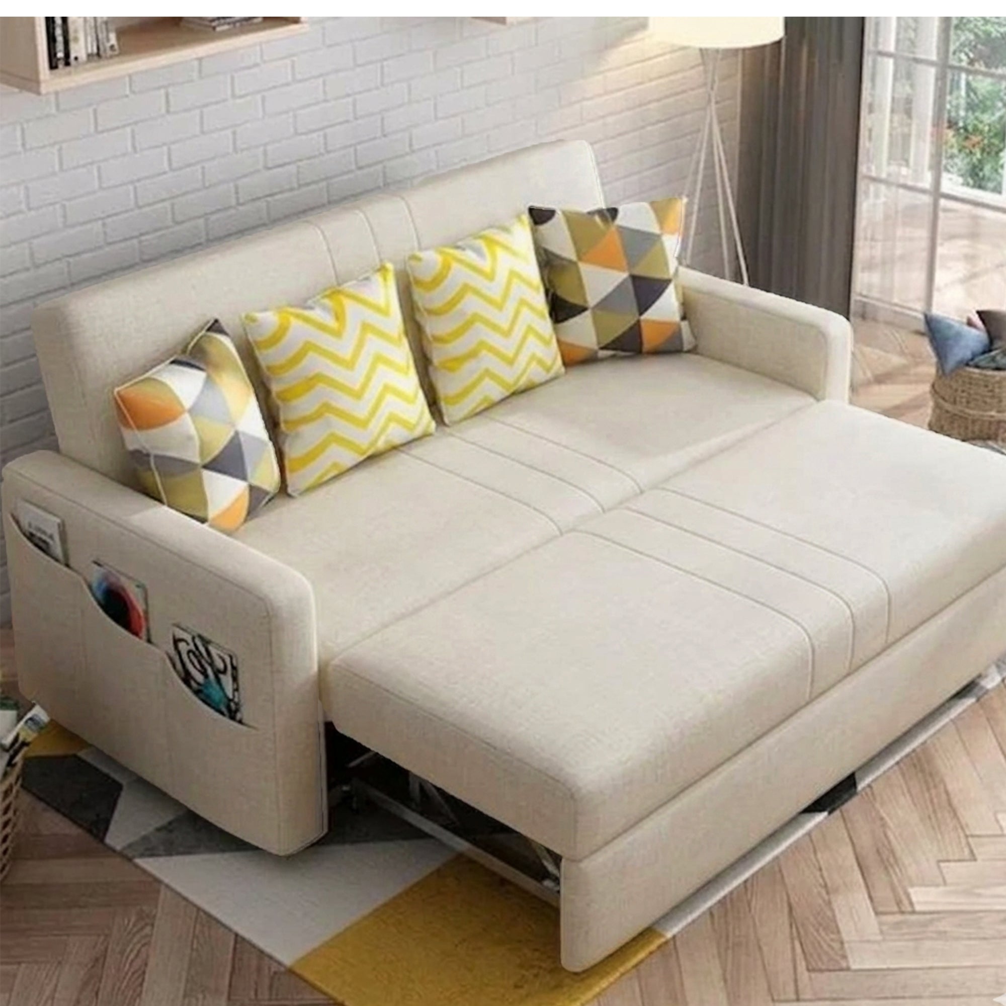 كنبه سرير رمادي غامق-sz457