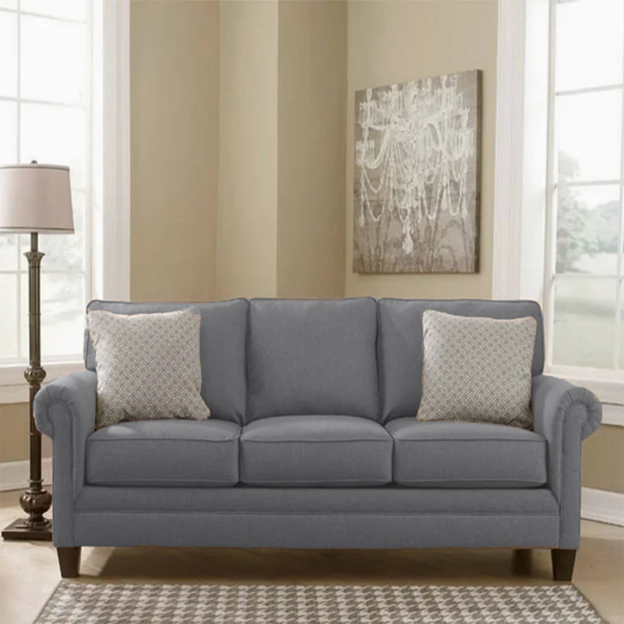 Beige Three-Seater Sofa – sz408