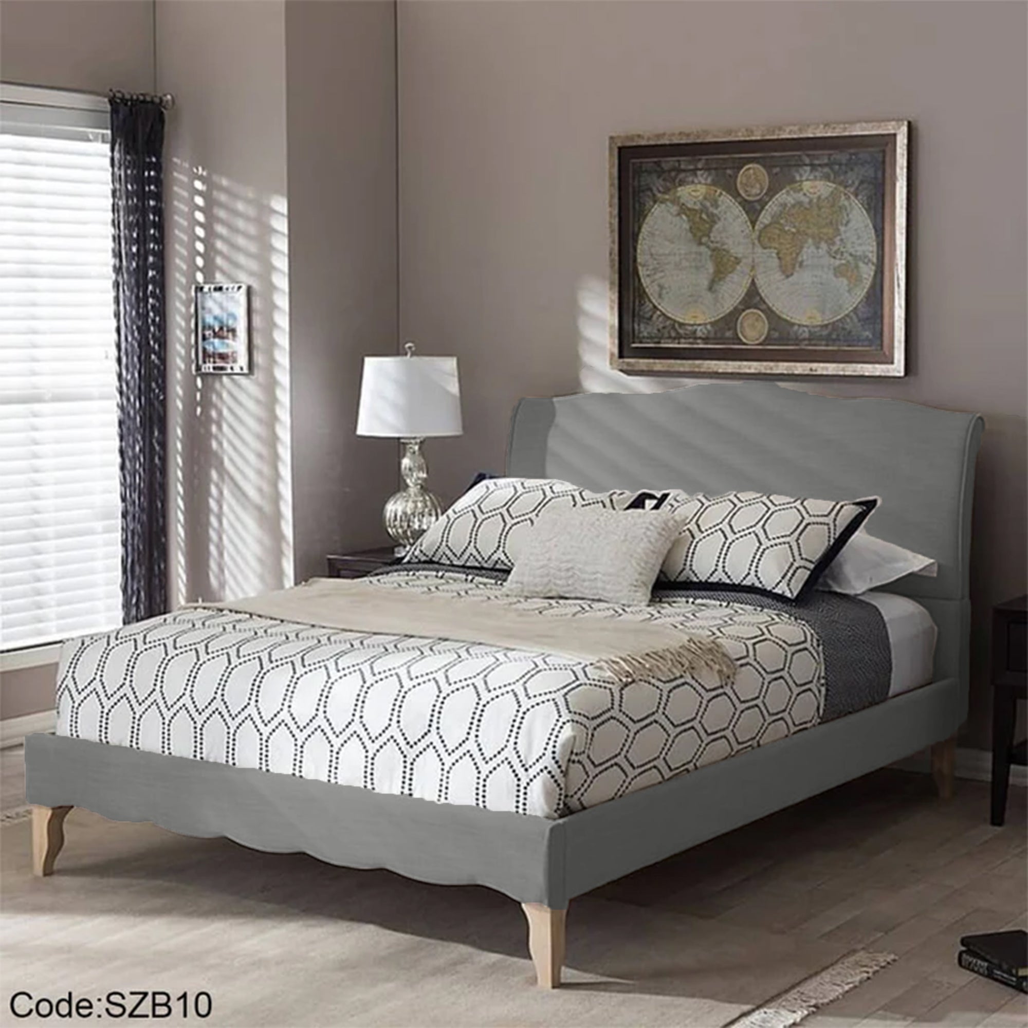 szb10 -سرير 160سم كتان