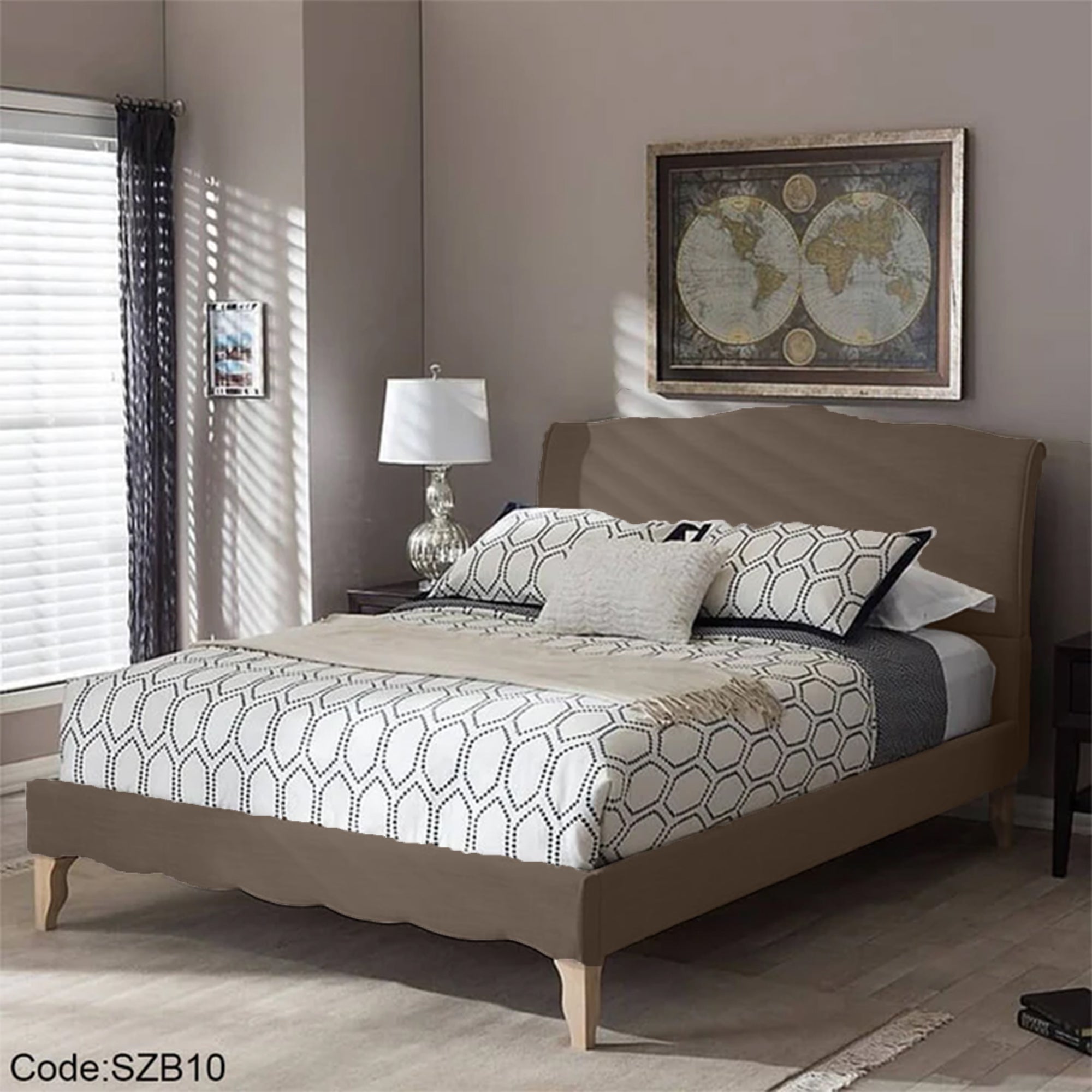 szb10 -سرير 160سم كتان