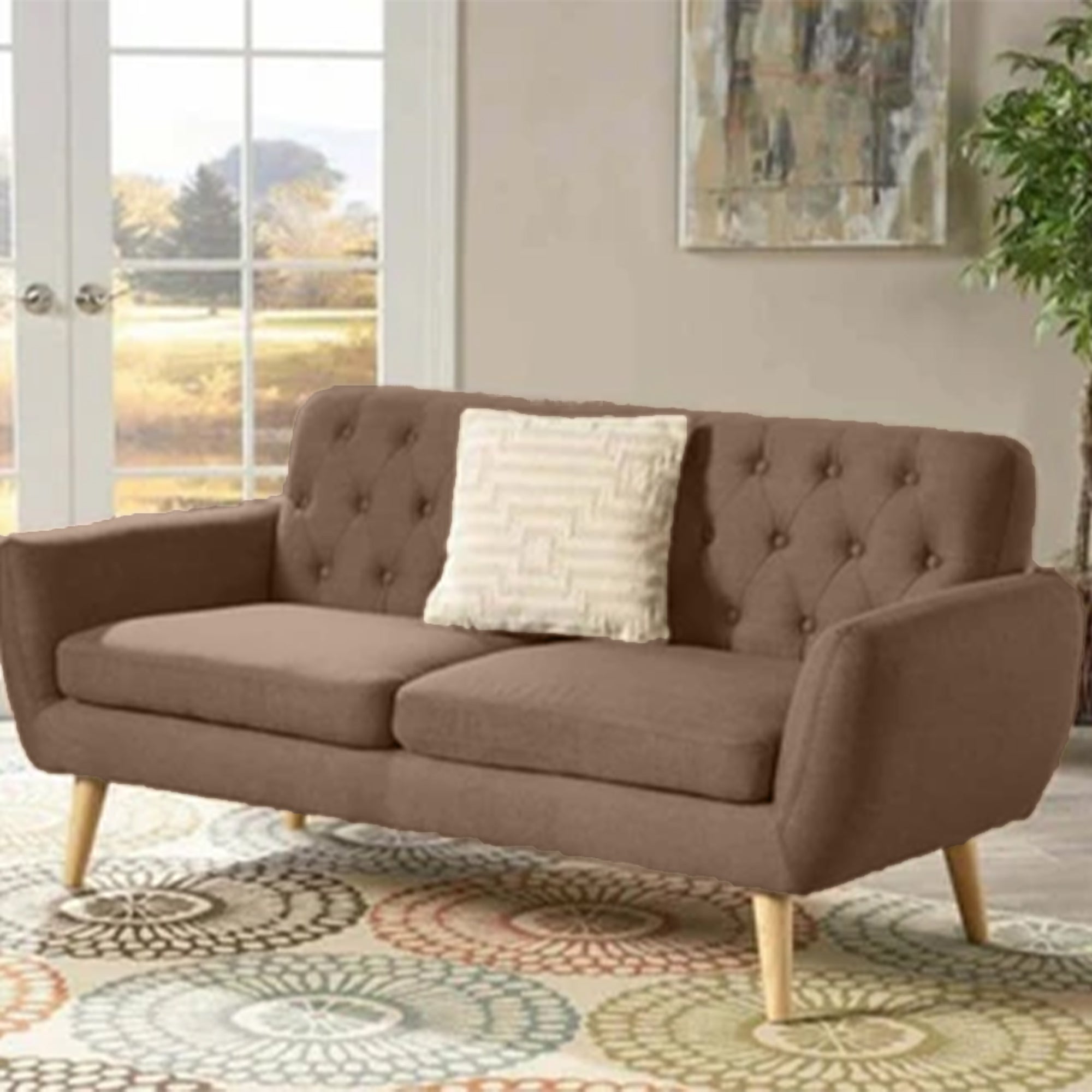 Tufted Beech Wood Sofa