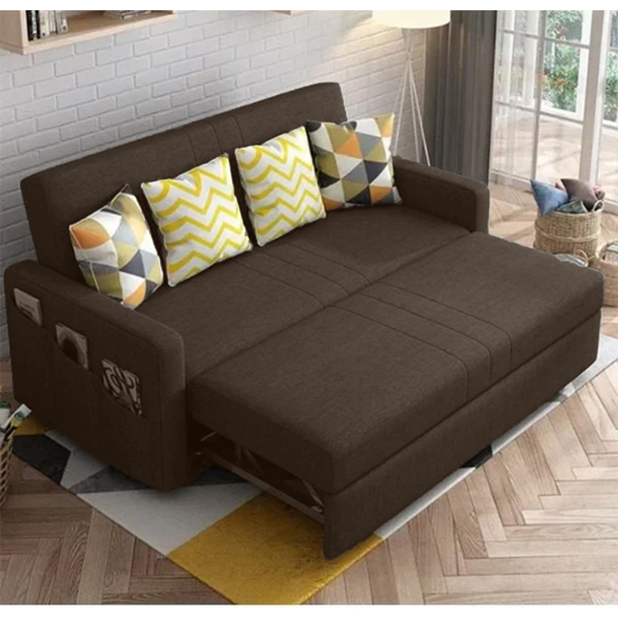 كنبه سرير رمادي غامق-sz457