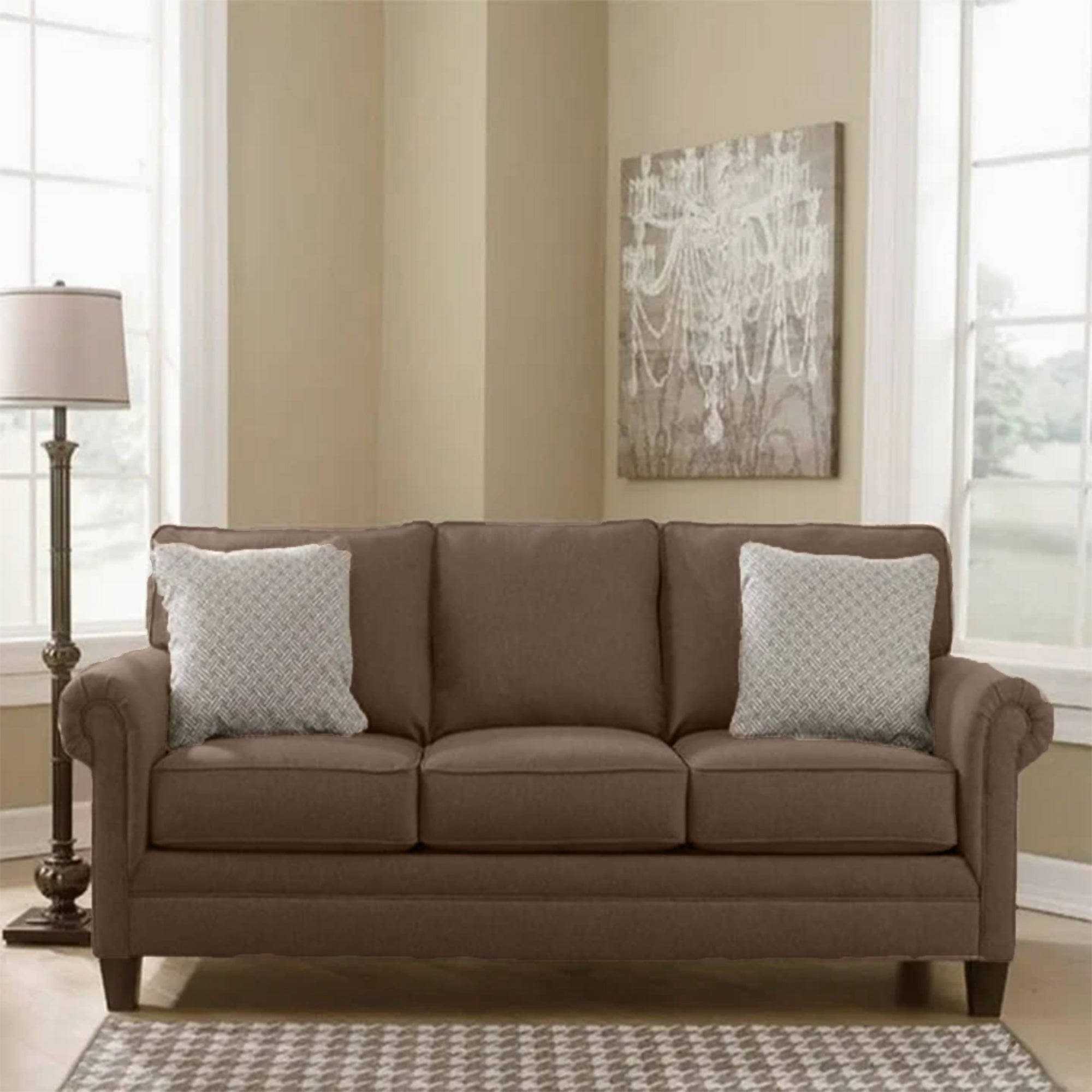 Beige Three-Seater Sofa – sz408
