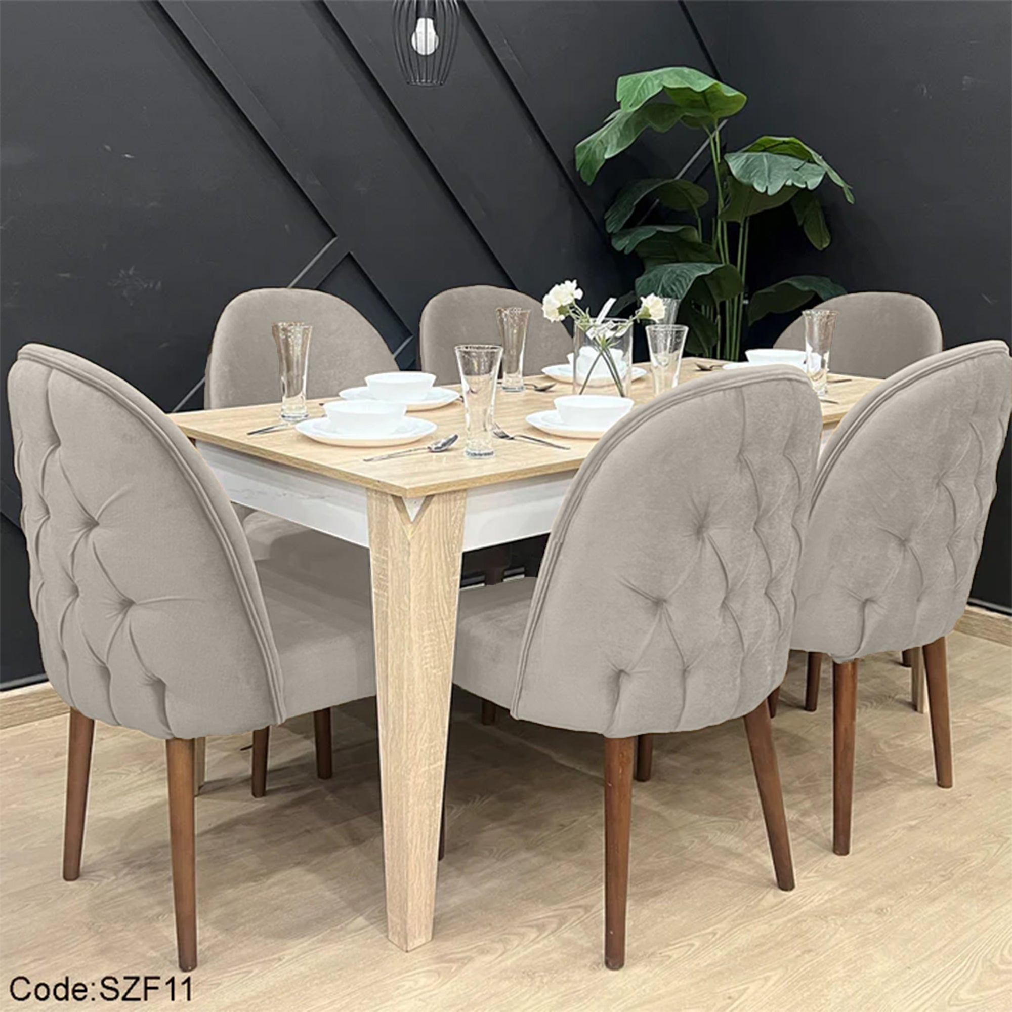 سفرة كابتونيه مودرن 6 كراسي