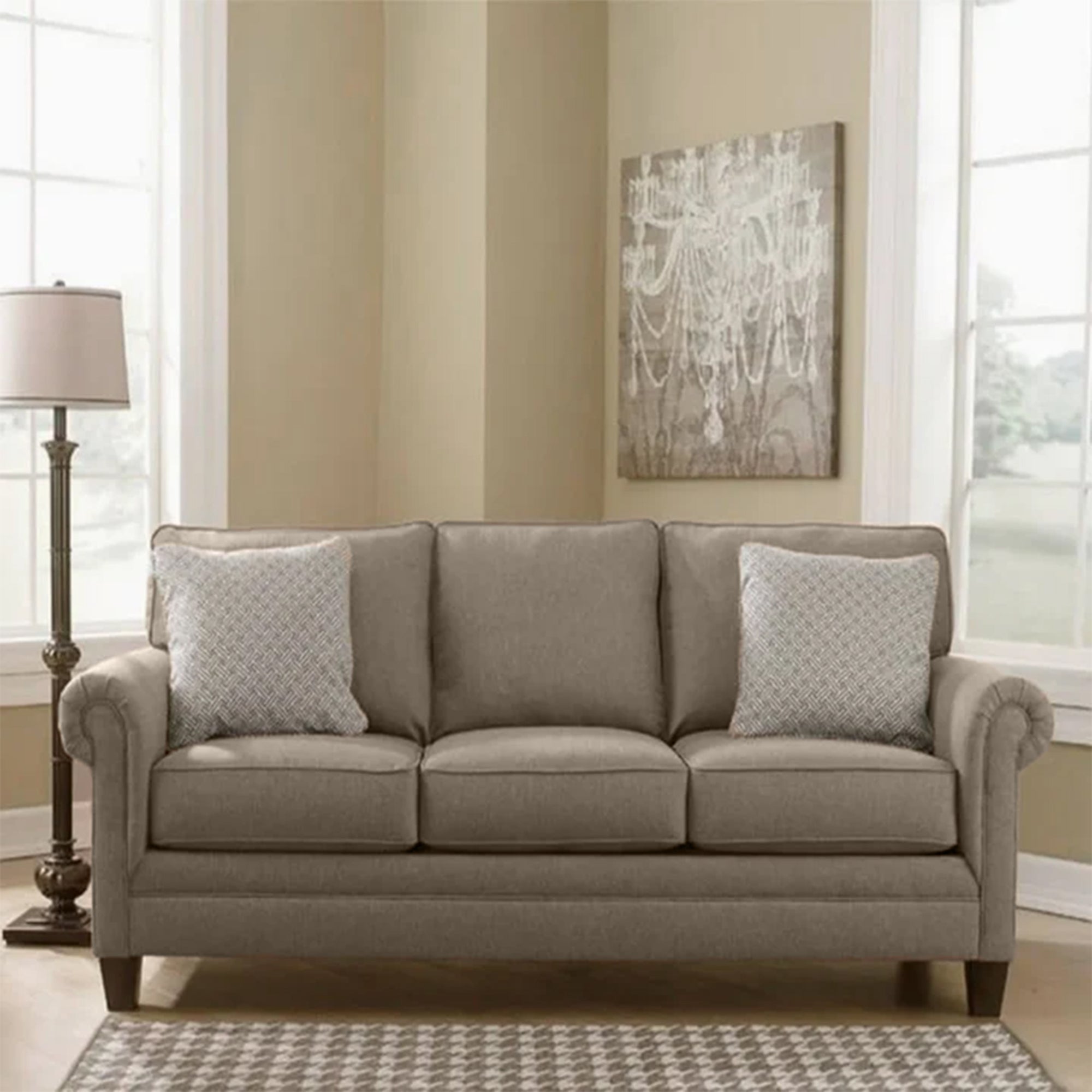 Beige Three-Seater Sofa – sz408