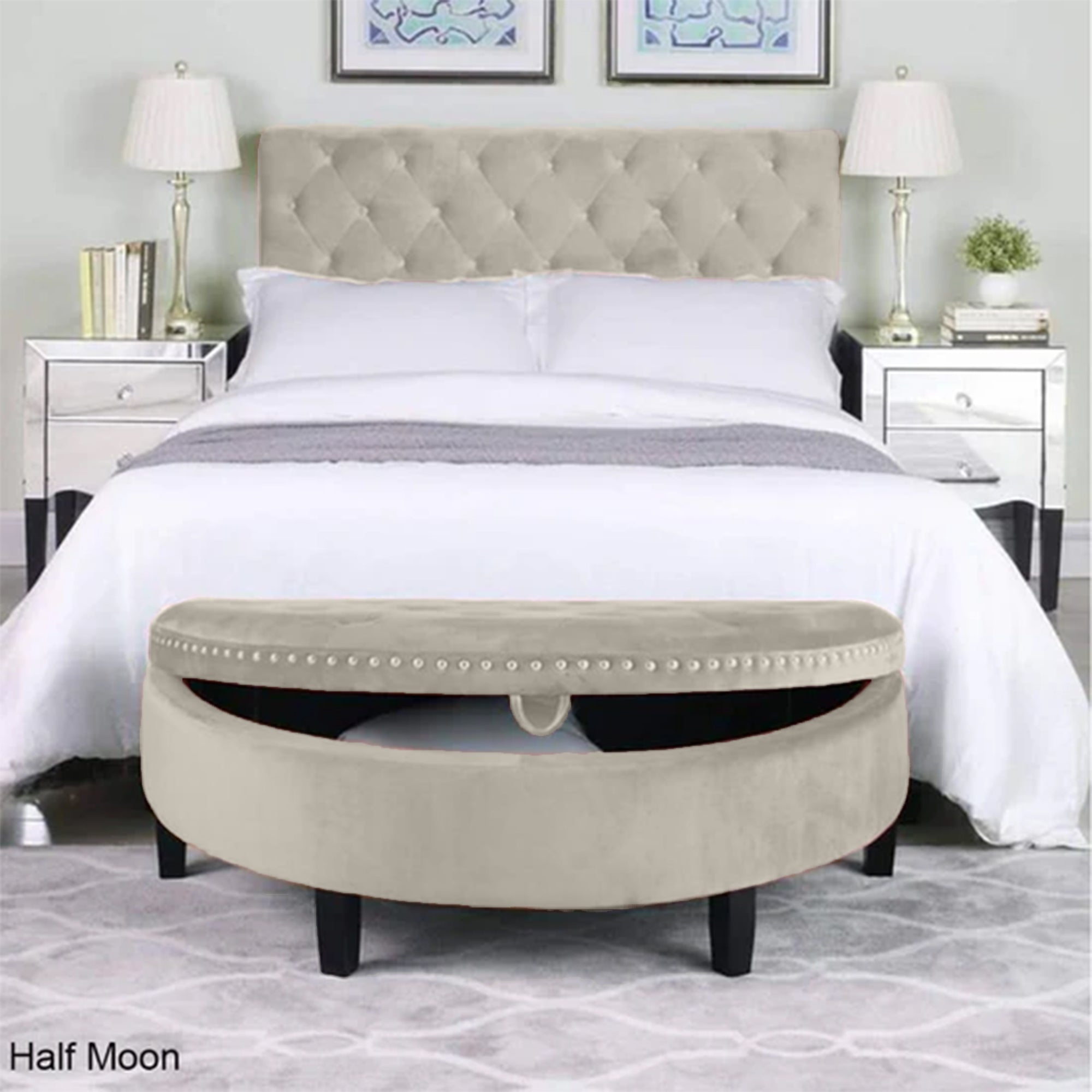 half moon -سرير كابتونيه وبانكيت