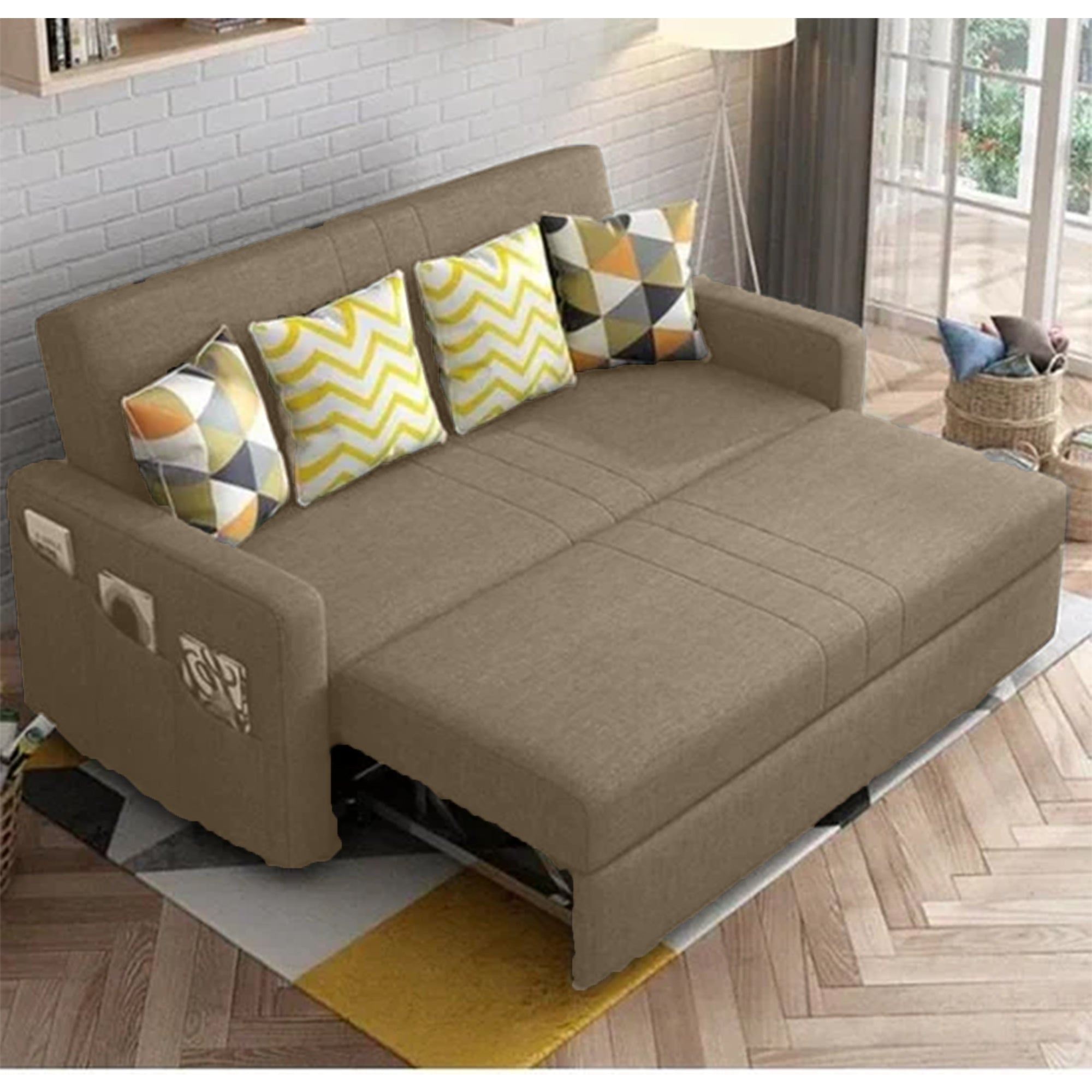 كنبه سرير رمادي غامق-sz457