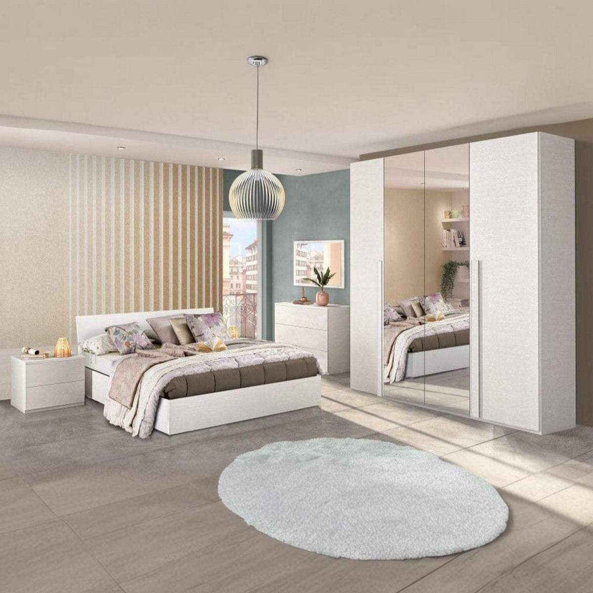 غرفة نوم 5 قطع - ابيض - szr43
