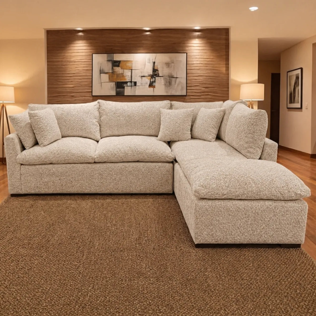 Light Beige Corner Sofa - SZ1108