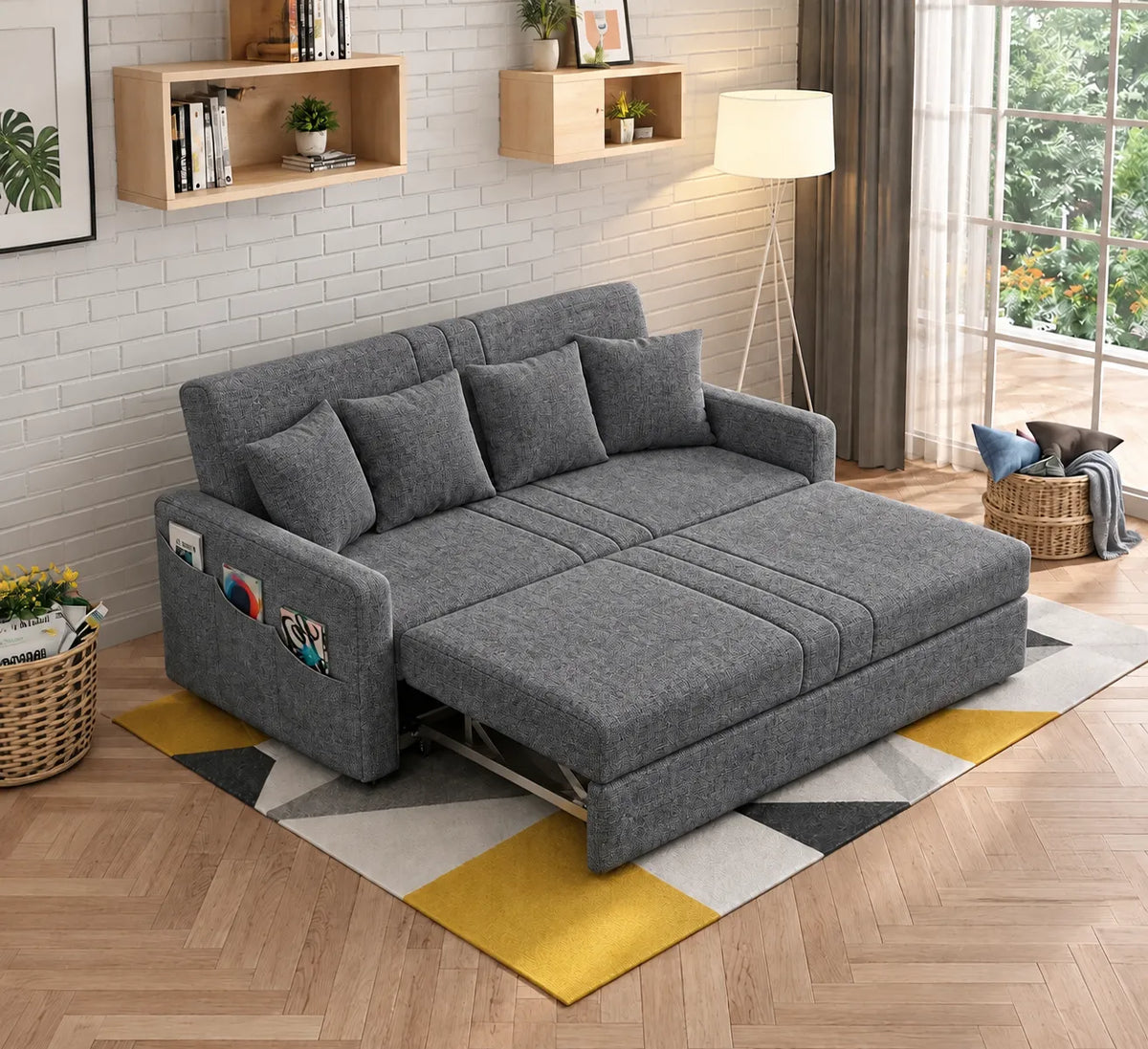 كنبة سرير رمادي غامق – SZ457