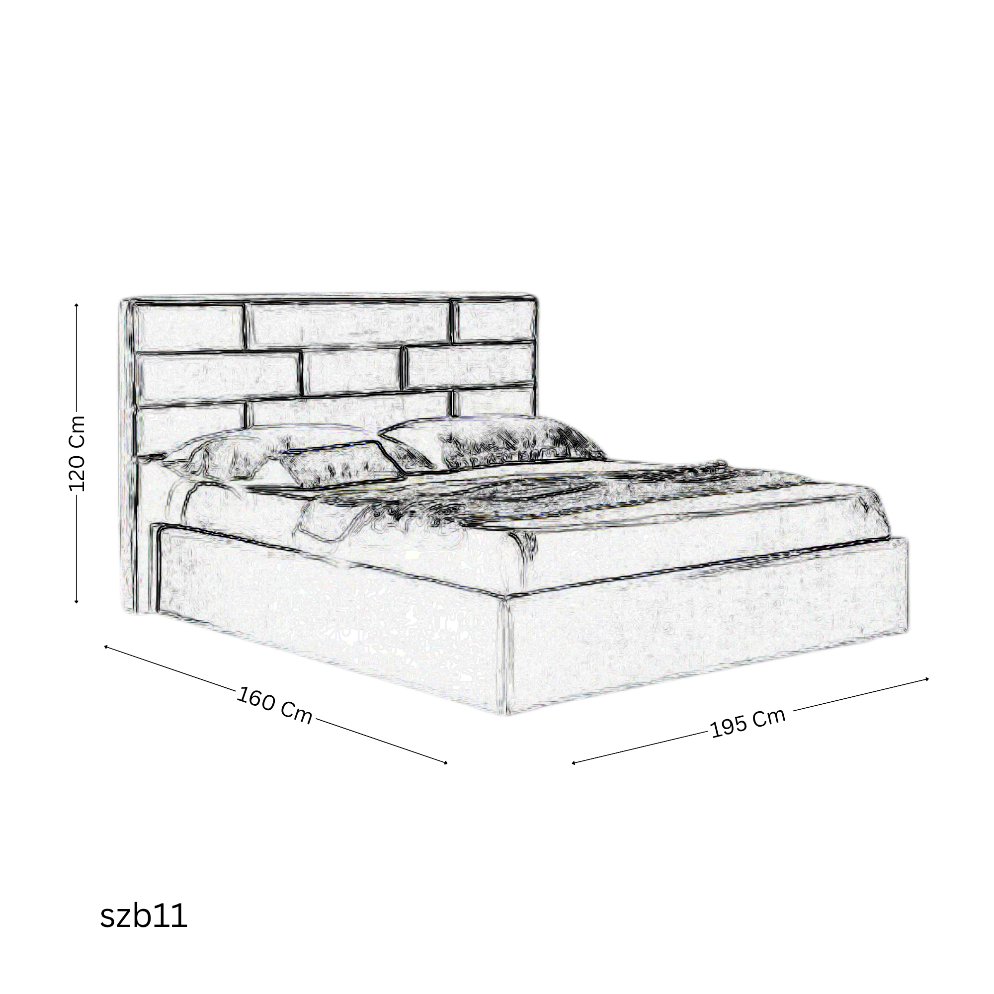 szb11 160 cm Velvet Bed