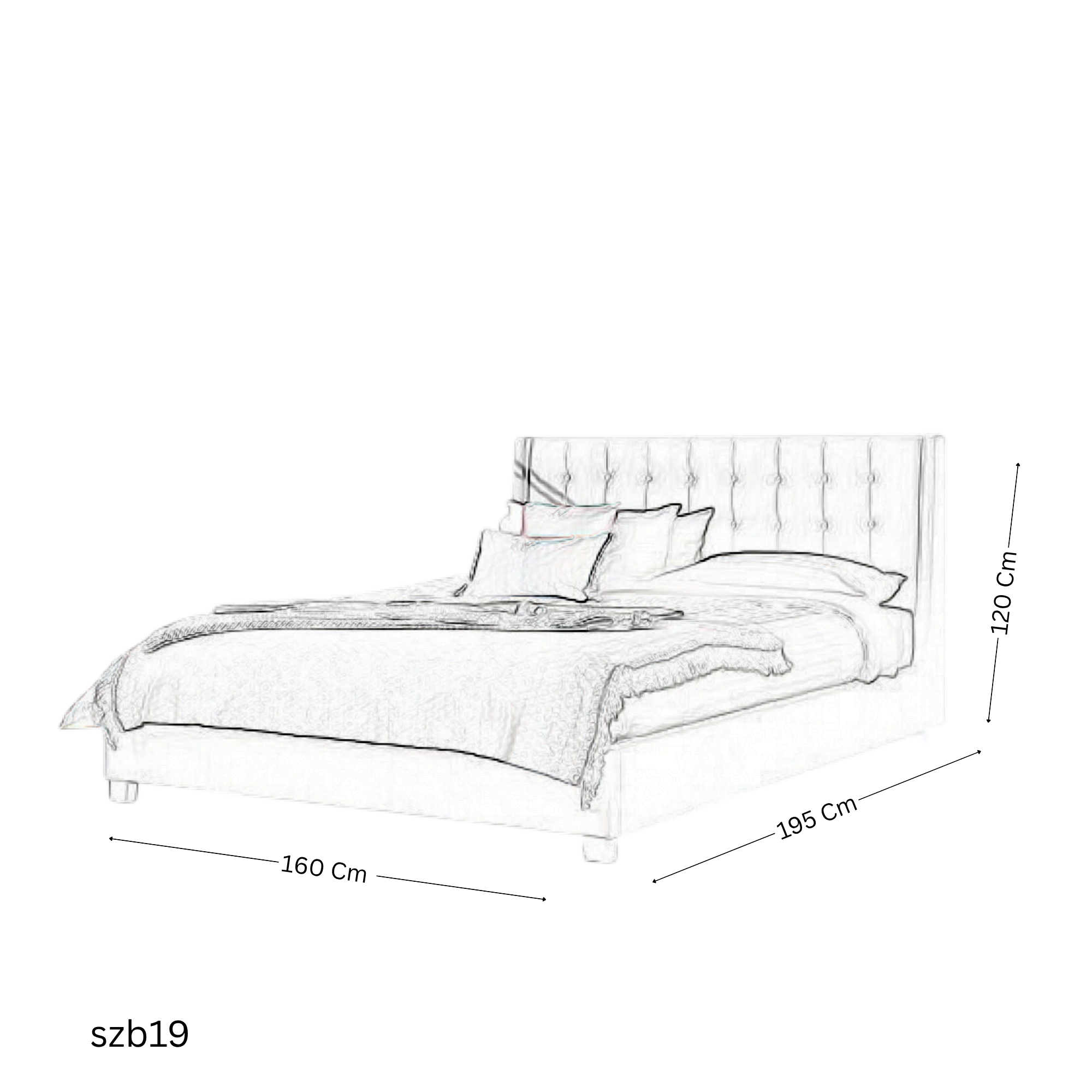 szb19 سرير كابتونيه رمادي