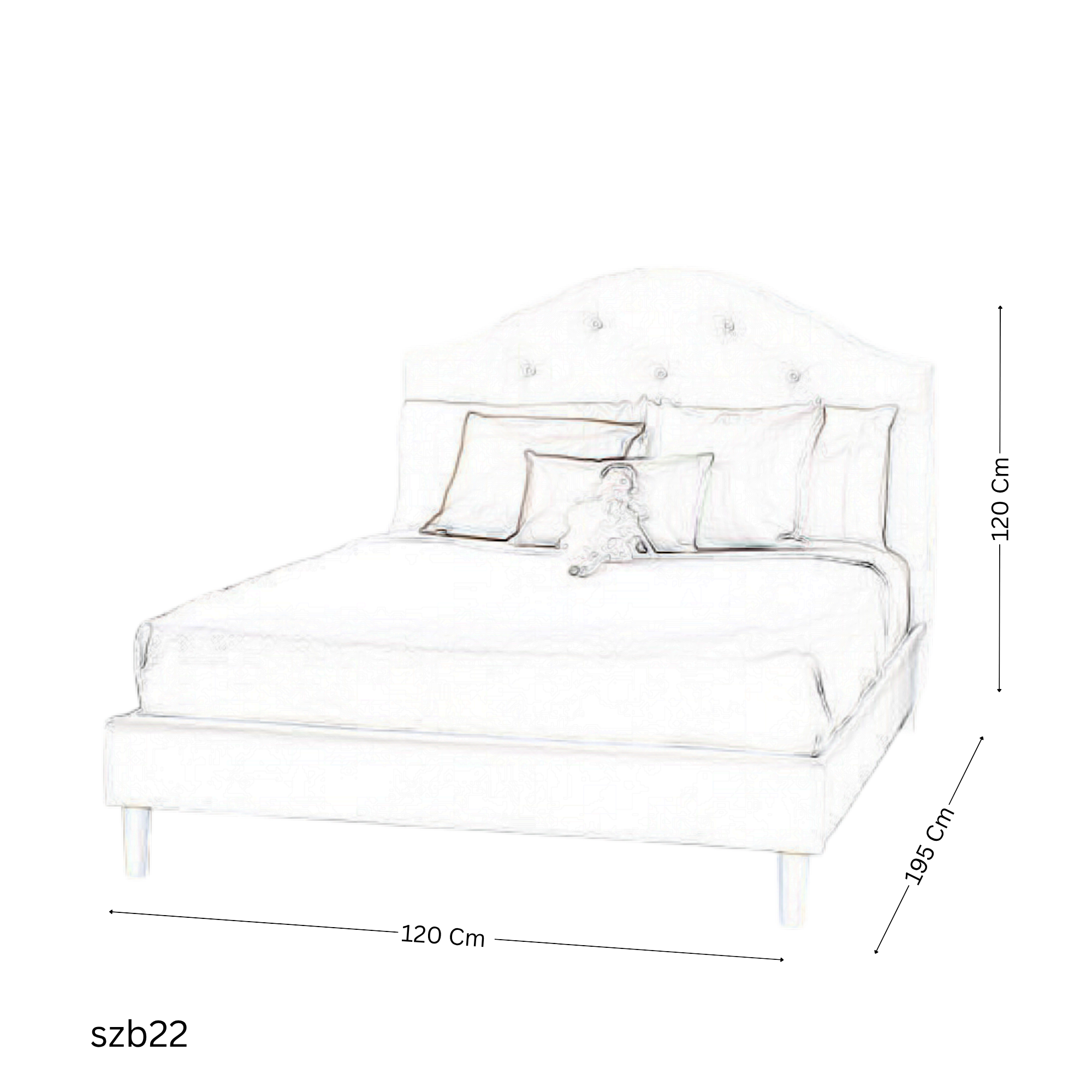 سرير اطفال خشب مقاس 120 سم - szb22