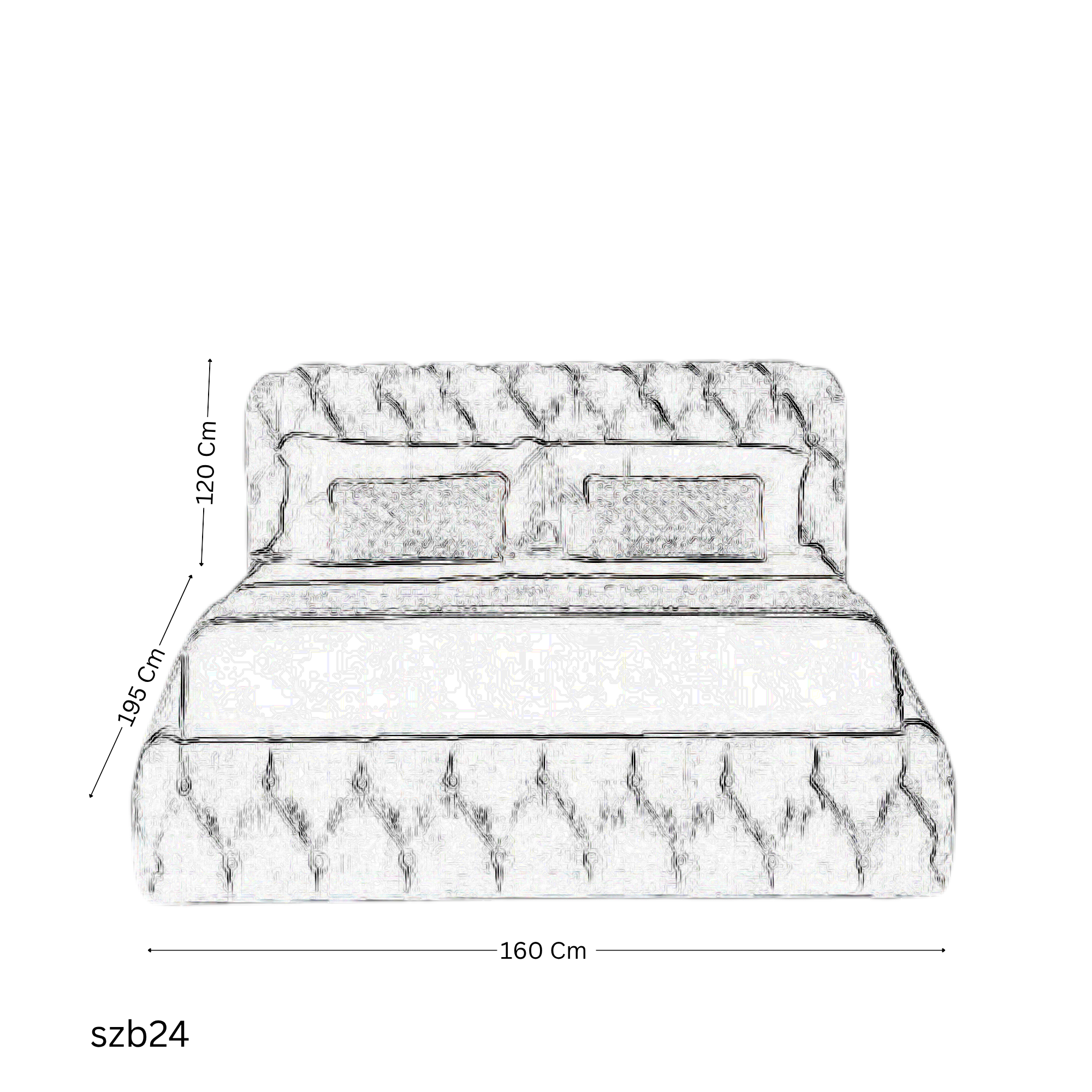 szb24 - Modern Button-Tufted Bed 160 cm