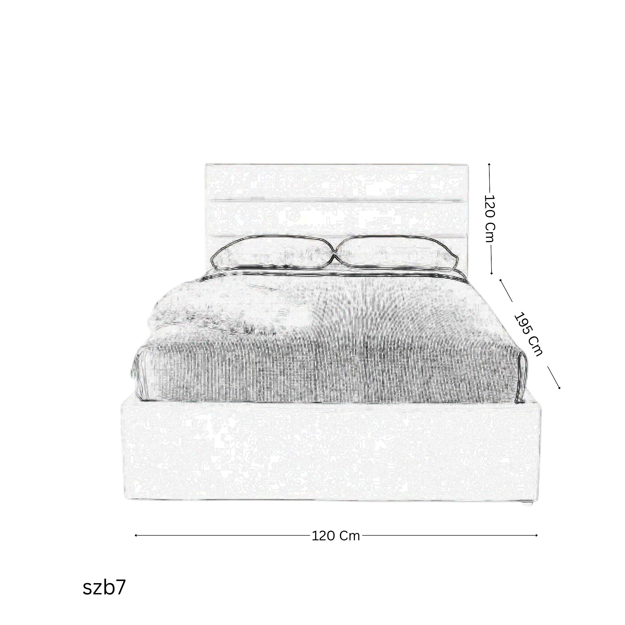 szb7- سرير 120 سم مودرن قطيفه