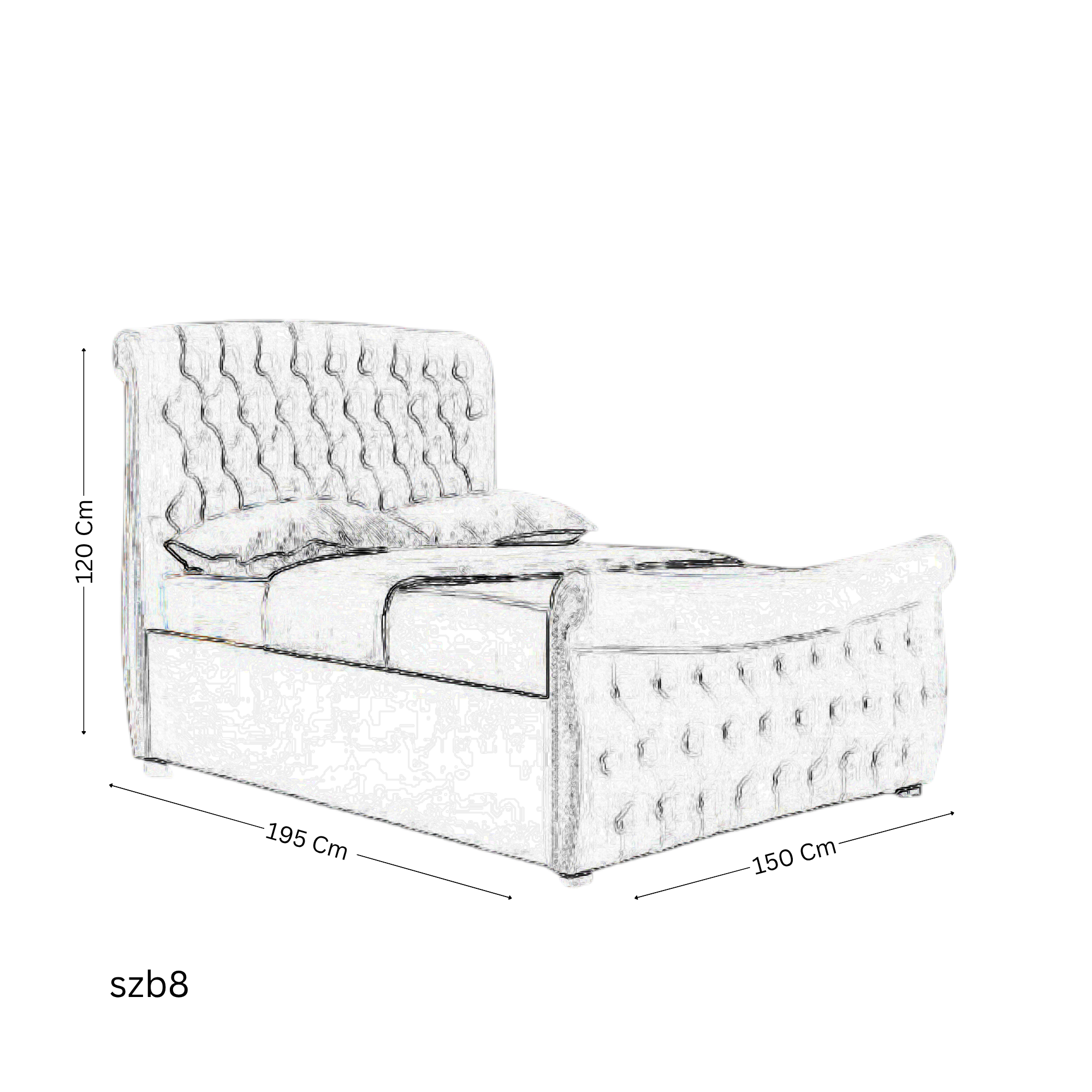 szb8 - سرير كابتونيه 150 سم