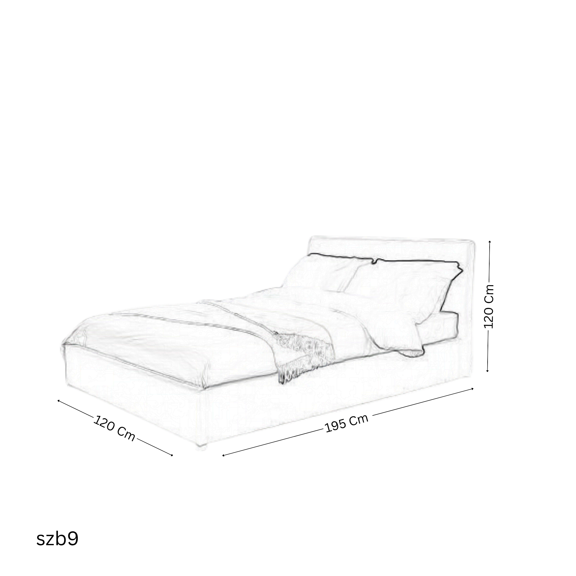 szb9 -سرير 120سم رمادي