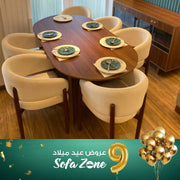 غرفة سفرة راقية ببوفيه و6 كراسي – SZF17