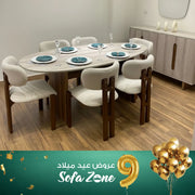 غرفة سفرة مودرن فاخرة ببوفيه و6 كراسي – SZF18