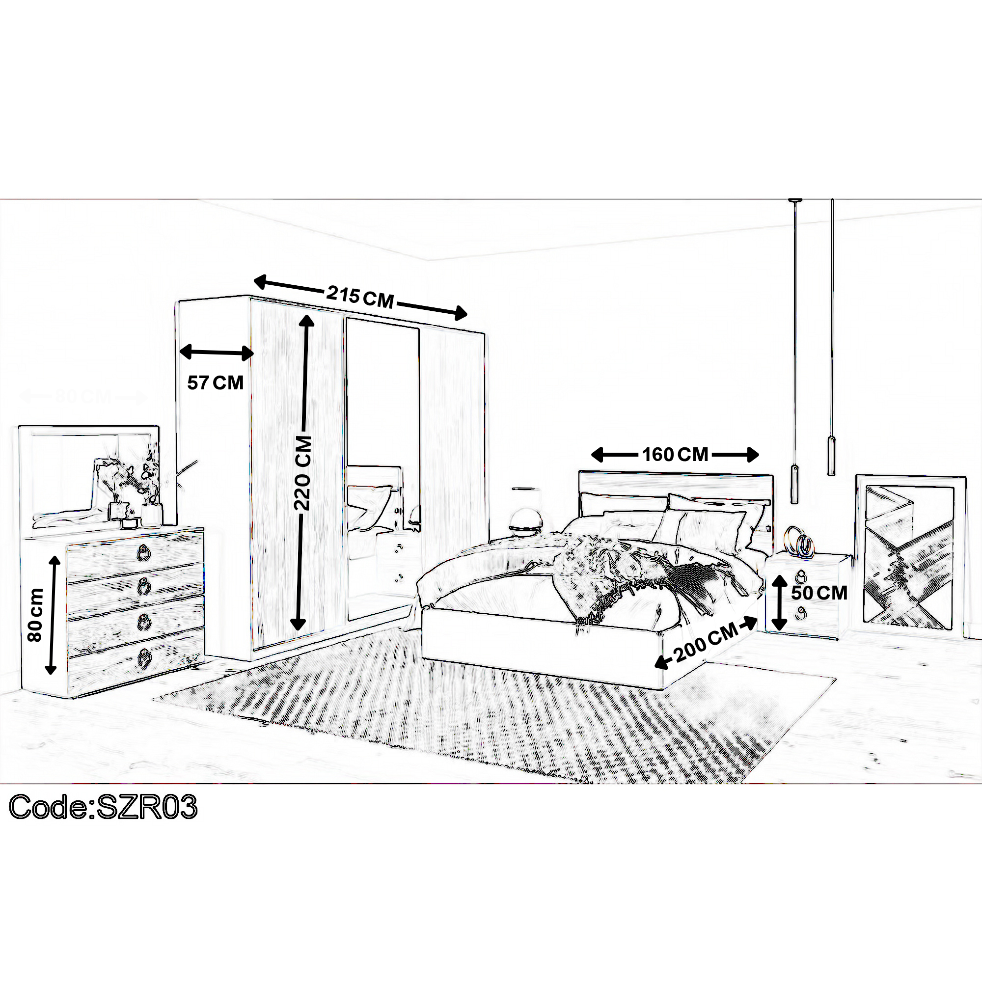 5-Piece Bedroom Set - szr03